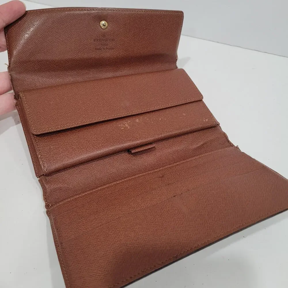 Louis‎ Vuitton Monogram Porte Tresor Long Wallet Trifold Envelope Brown Vintage